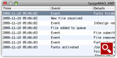 BatchOutput Server for InDesign: process history (screenshot)